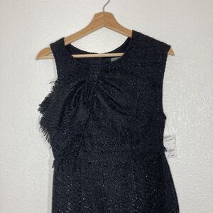 Gracia Dress Womens S Black Tweed Fringe Sheath Sleeveless Party Cocktail NWT